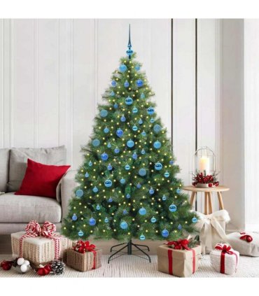 vidaXL Artificial Hinged Christmas Tree Green 180 cm PE and PVC