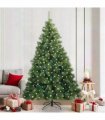 vidaXL Artificial Hinged Christmas Tree Green 210 cm PE and PVC