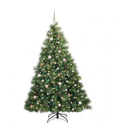 vidaXL Artificial Hinged Christmas Tree Green 210 cm PE and PVC