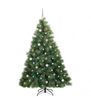 vidaXL Artificial Hinged Christmas Tree Green 210 cm PE and PVC