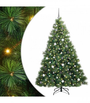 vidaXL Artificial Hinged Christmas Tree Green 210 cm PE and PVC