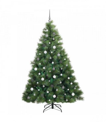 vidaXL Artificial Hinged Christmas Tree Green 210 cm PE and PVC
