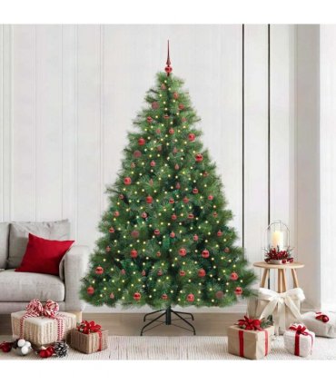 vidaXL Artificial Hinged Christmas Tree Green 210 cm PE and PVC