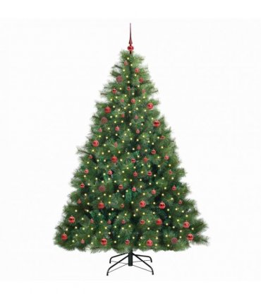 vidaXL Artificial Hinged Christmas Tree Green 210 cm PE and PVC