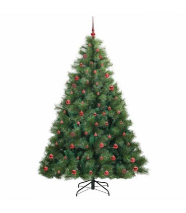 vidaXL Artificial Hinged Christmas Tree Green 210 cm PE and PVC
