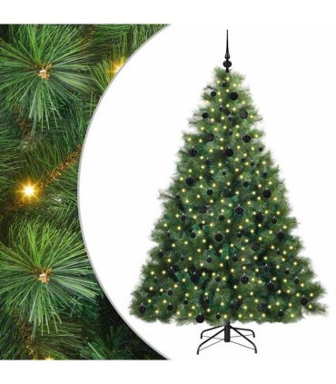 vidaXL Artificial Hinged Christmas Tree Green 210 cm PE and PVC