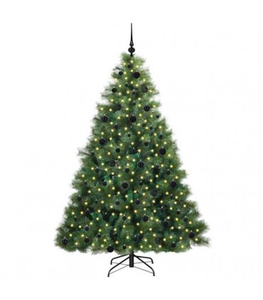 vidaXL Artificial Hinged Christmas Tree Green 210 cm PE and PVC