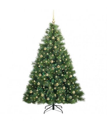 vidaXL Artificial Hinged Christmas Tree Green 210 cm PE and PVC