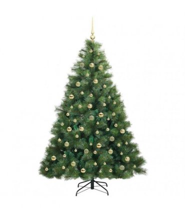 vidaXL Artificial Hinged Christmas Tree Green 210 cm PE and PVC