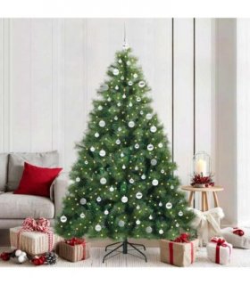 vidaXL Artificial Hinged Christmas Tree Green 210 cm PE and PVC