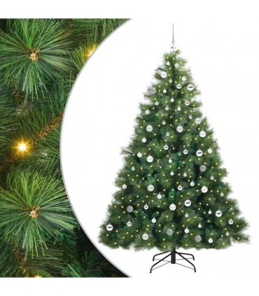 vidaXL Artificial Hinged Christmas Tree Green 210 cm PE and PVC