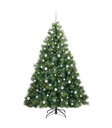 vidaXL Artificial Hinged Christmas Tree Green 210 cm PE and PVC