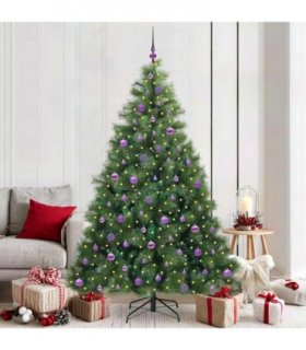 vidaXL Artificial Hinged Christmas Tree Green 210 cm PE and PVC