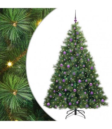 vidaXL Artificial Hinged Christmas Tree Green 210 cm PE and PVC