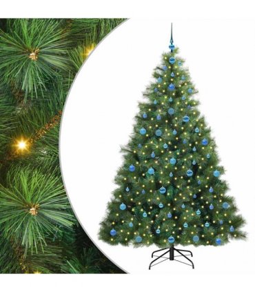vidaXL Artificial Hinged Christmas Tree Green 210 cm PE and PVC