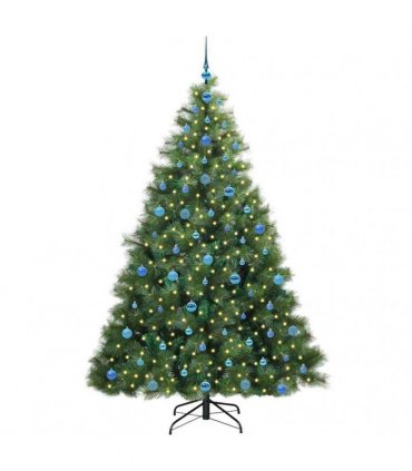 vidaXL Artificial Hinged Christmas Tree Green 210 cm PE and PVC