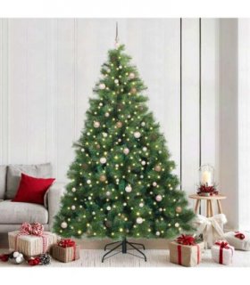 vidaXL Artificial Hinged Christmas Tree Green 240 cm PE and PVC