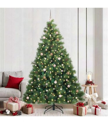 vidaXL Artificial Hinged Christmas Tree Green 240 cm PE and PVC