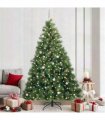vidaXL Artificial Hinged Christmas Tree Green 240 cm PE and PVC