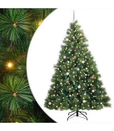 vidaXL Artificial Hinged Christmas Tree Green 240 cm PE and PVC