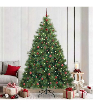 vidaXL Artificial Hinged Christmas Tree Green 240 cm PE and PVC