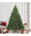 vidaXL Artificial Hinged Christmas Tree Green 240 cm PE and PVC