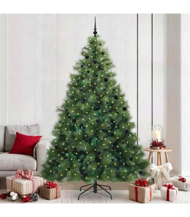 vidaXL Artificial Hinged Christmas Tree Green 240 cm PE and PVC