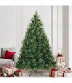 vidaXL Artificial Hinged Christmas Tree Green 240 cm PE and PVC