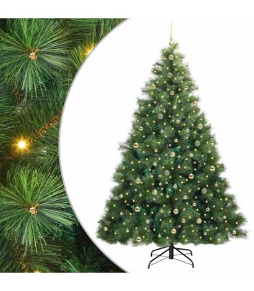 vidaXL Artificial Hinged Christmas Tree Green 240 cm PE and PVC