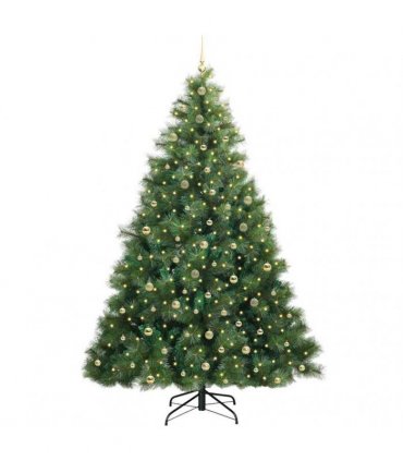 vidaXL Artificial Hinged Christmas Tree Green 240 cm PE and PVC