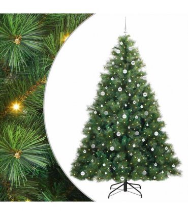 vidaXL Artificial Hinged Christmas Tree Green 240 cm PE and PVC