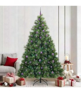vidaXL Artificial Hinged Christmas Tree Green 240 cm PE and PVC