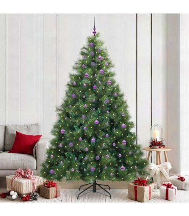 vidaXL Artificial Hinged Christmas Tree Green 240 cm PE and PVC