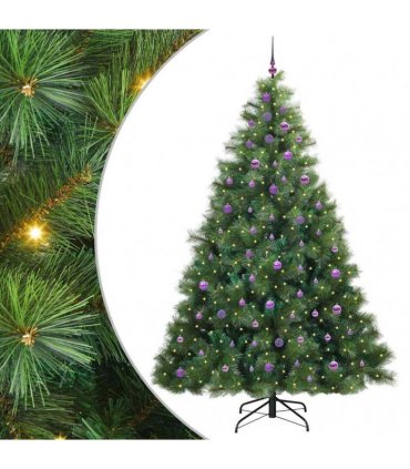 vidaXL Artificial Hinged Christmas Tree Green 240 cm PE and PVC