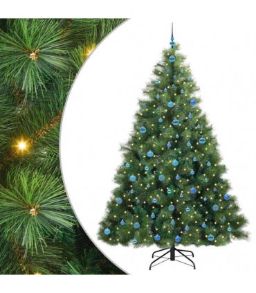 vidaXL Artificial Hinged Christmas Tree Green 240 cm PE and PVC