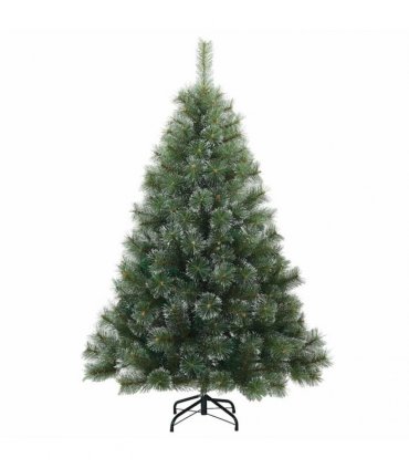 vidaXL Artificial Hinged Christmas Tree Green and white 120 cm