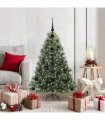 vidaXL Artificial Hinged Christmas Tree Green and white 120 cm