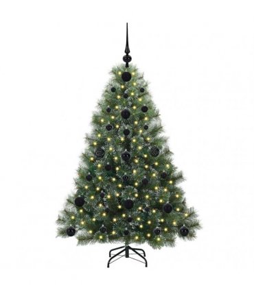 vidaXL Artificial Hinged Christmas Tree Green and white 120 cm