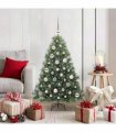 vidaXL Artificial Hinged Christmas Tree Green and white 120 cm