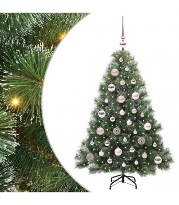 vidaXL Artificial Hinged Christmas Tree Green and white 120 cm