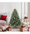 vidaXL Artificial Hinged Christmas Tree Green and white 120 cm