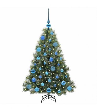 vidaXL Artificial Hinged Christmas Tree Green and white 120 cm