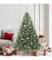 vidaXL Artificial Hinged Christmas Tree Green and white 180 cm