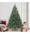 vidaXL Artificial Hinged Christmas Tree Green and white 240 cm