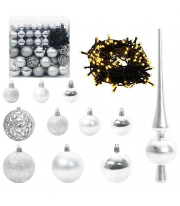 vidaXL Artificial Hinged Christmas Tree Green and white 240 cm