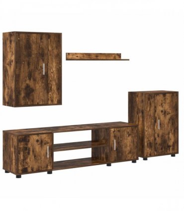 vidaXL TV Cabinet Set 140 x 40 x 33 cm Somoked Oak