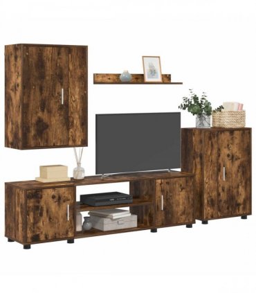 vidaXL TV Cabinet Set 140 x 40 x 33 cm Somoked Oak
