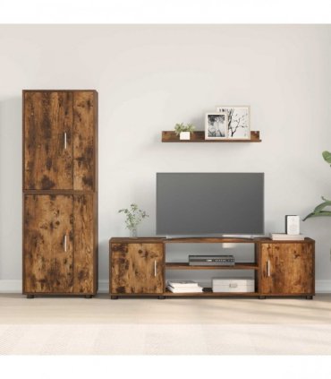 vidaXL TV Cabinet Set 140 x 40 x 33 cm Somoked Oak