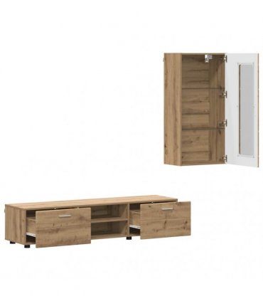 vidaXL TV Cabinet Set FLORIN 3 pcs 150 x 39 x 30 cm Artisan Oak