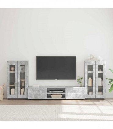 vidaXL TV Cabinet Set FLORIN 3 pcs 150 x 39 x 30 cm Concrete Grey